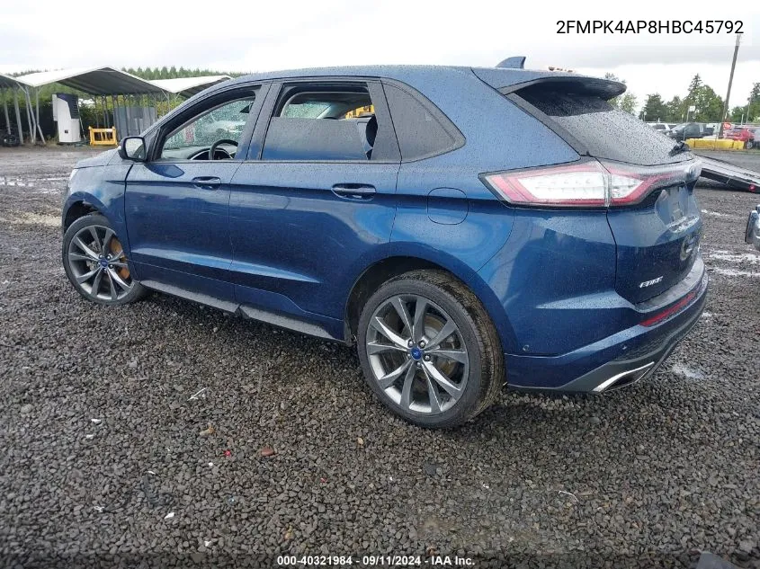 2FMPK4AP8HBC45792 2017 Ford Edge Sport