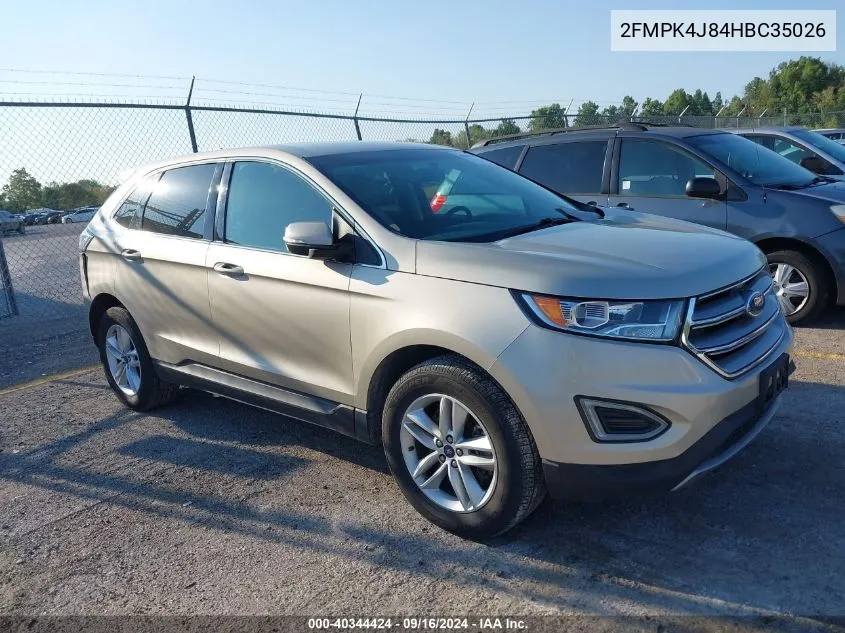 2017 Ford Edge Sel VIN: 2FMPK4J84HBC35026 Lot: 40344424