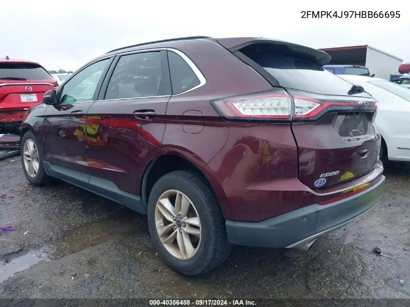 2017 Ford Edge Sel VIN: 2FMPK4J97HBB66695 Lot: 40356488