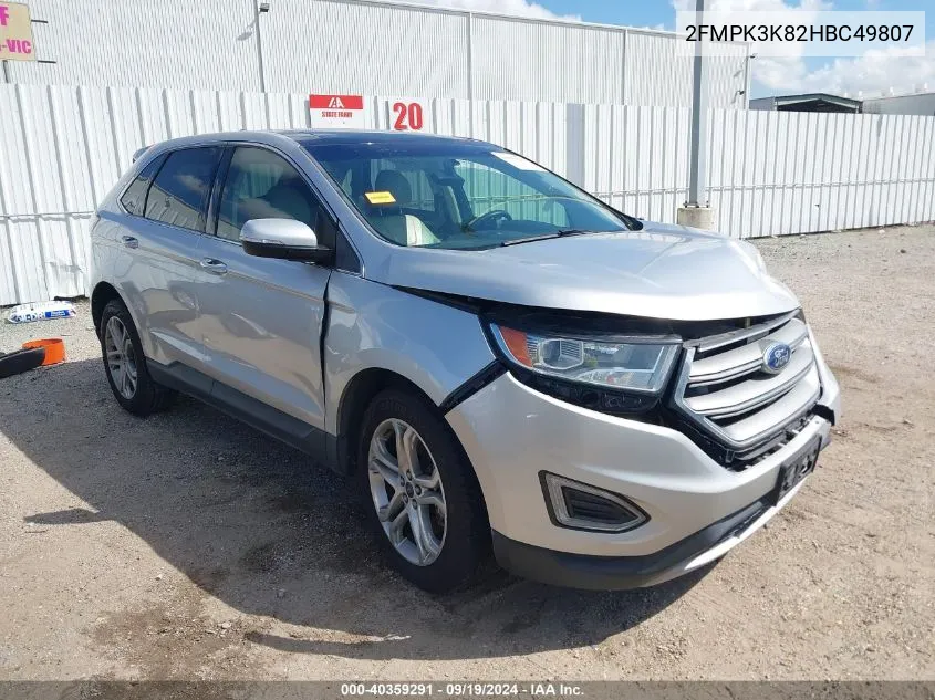 2017 Ford Edge Titanium VIN: 2FMPK3K82HBC49807 Lot: 40359291