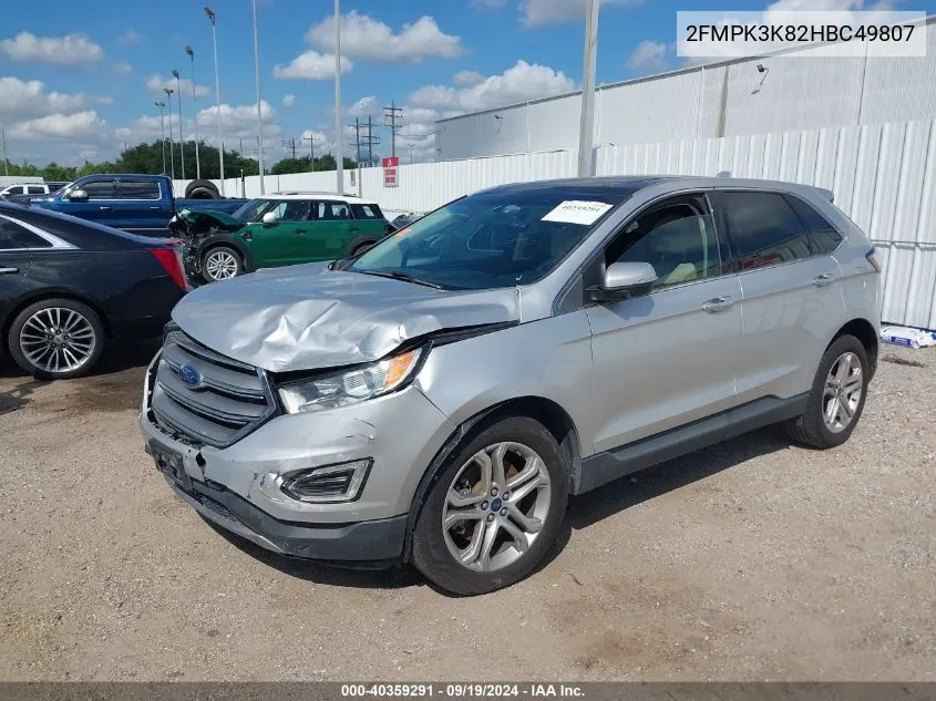 2017 Ford Edge Titanium VIN: 2FMPK3K82HBC49807 Lot: 40359291