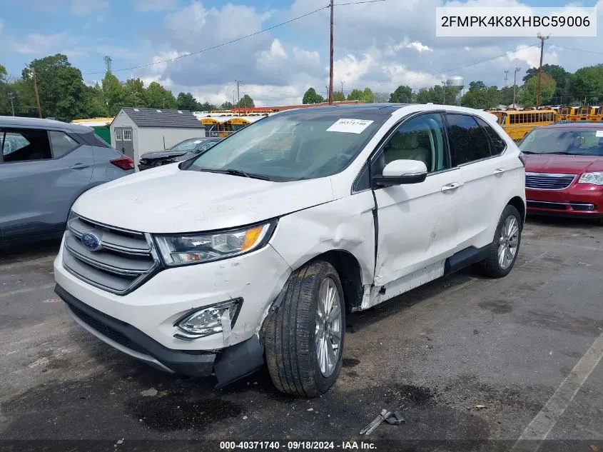 2017 Ford Edge Titanium VIN: 2FMPK4K8XHBC59006 Lot: 40371740