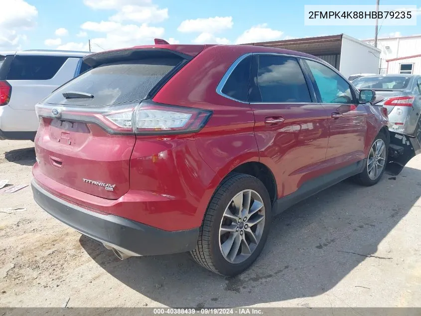 2017 Ford Edge Titanium VIN: 2FMPK4K88HBB79235 Lot: 40388439