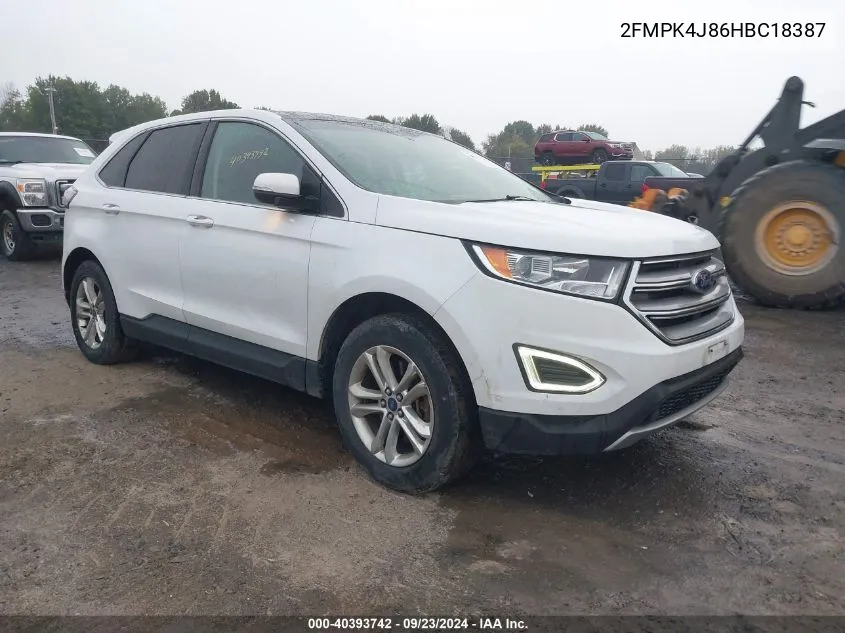 2017 Ford Edge Sel VIN: 2FMPK4J86HBC18387 Lot: 40393742