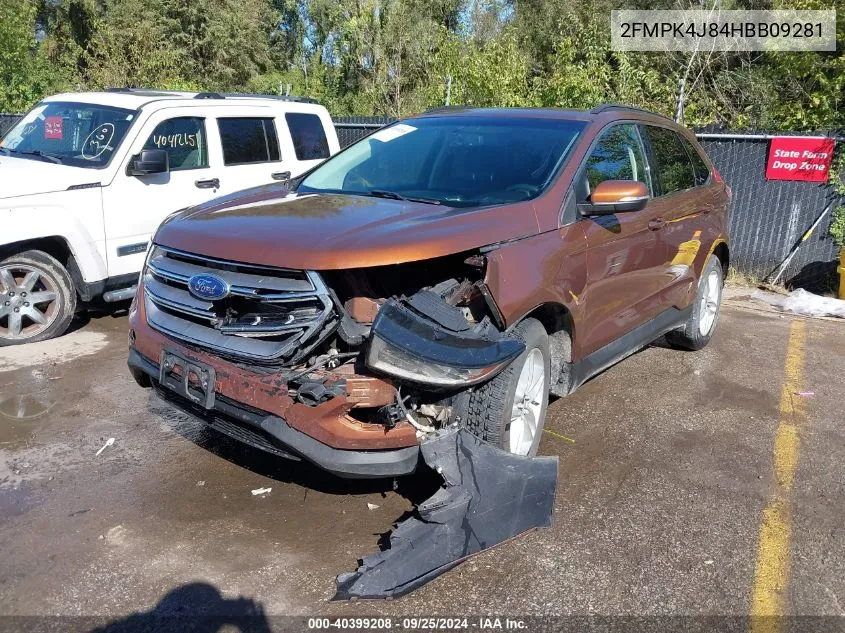 2017 Ford Edge Sel VIN: 2FMPK4J84HBB09281 Lot: 40399208