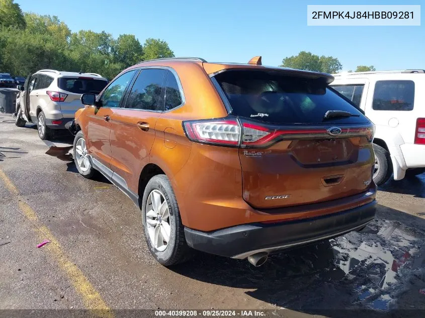 2017 Ford Edge Sel VIN: 2FMPK4J84HBB09281 Lot: 40399208