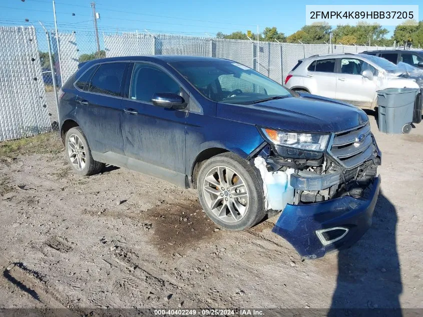 2017 Ford Edge Titanium VIN: 2FMPK4K89HBB37205 Lot: 40402249