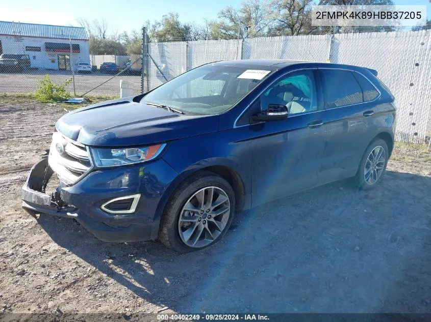 2017 Ford Edge Titanium VIN: 2FMPK4K89HBB37205 Lot: 40402249