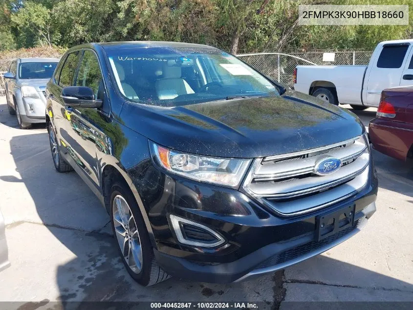 2017 Ford Edge Titanium VIN: 2FMPK3K90HBB18660 Lot: 40452847