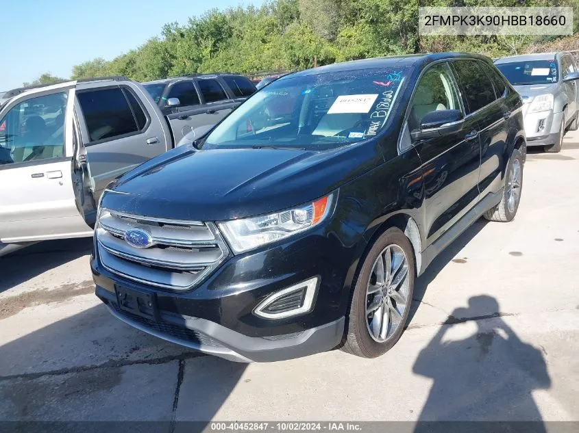 2017 Ford Edge Titanium VIN: 2FMPK3K90HBB18660 Lot: 40452847