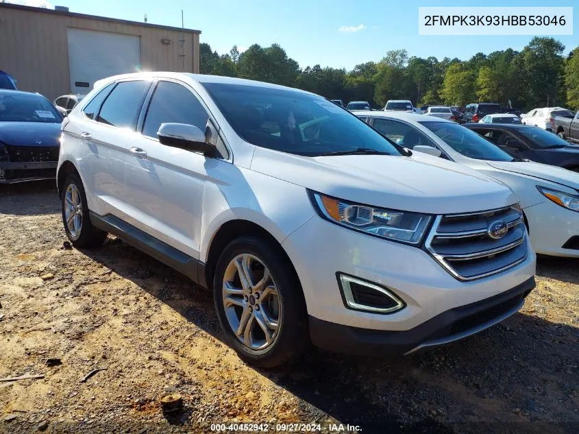 2017 Ford Edge Titanium VIN: 2FMPK3K93HBB53046 Lot: 40452942