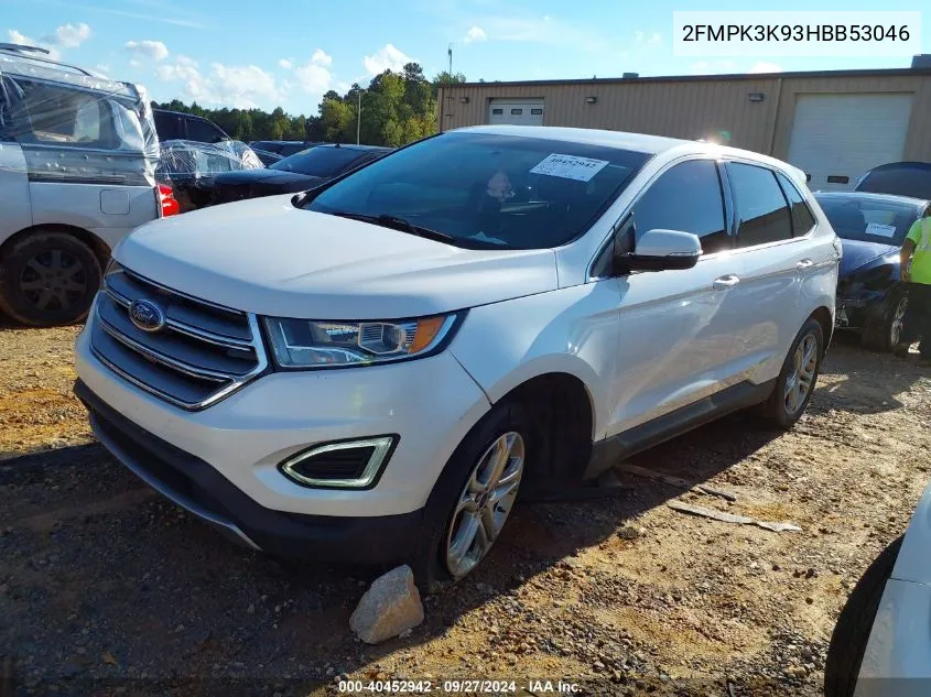 2017 Ford Edge Titanium VIN: 2FMPK3K93HBB53046 Lot: 40452942