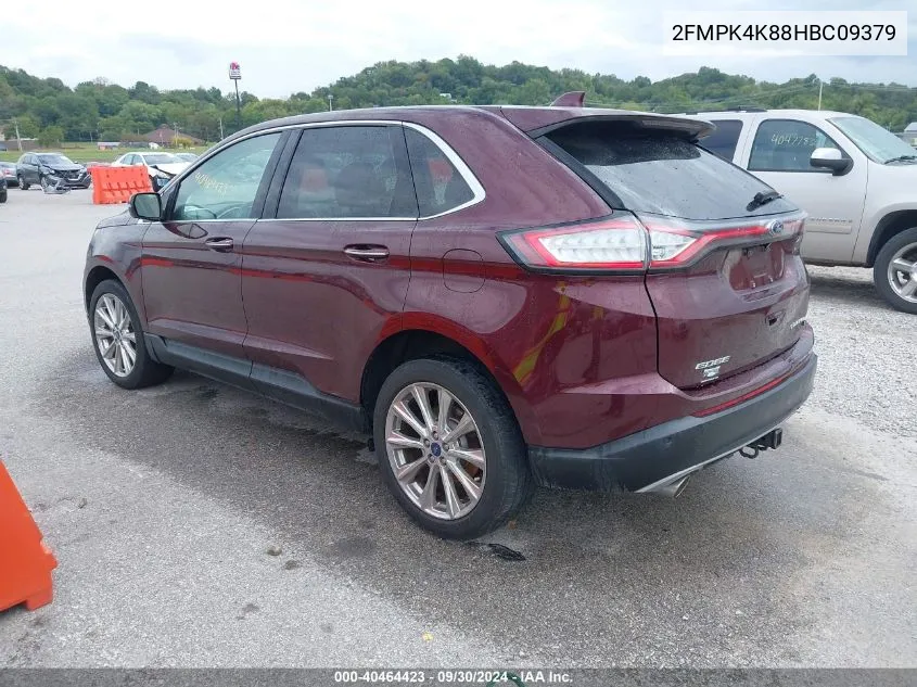 2017 Ford Edge Titanium VIN: 2FMPK4K88HBC09379 Lot: 40464423