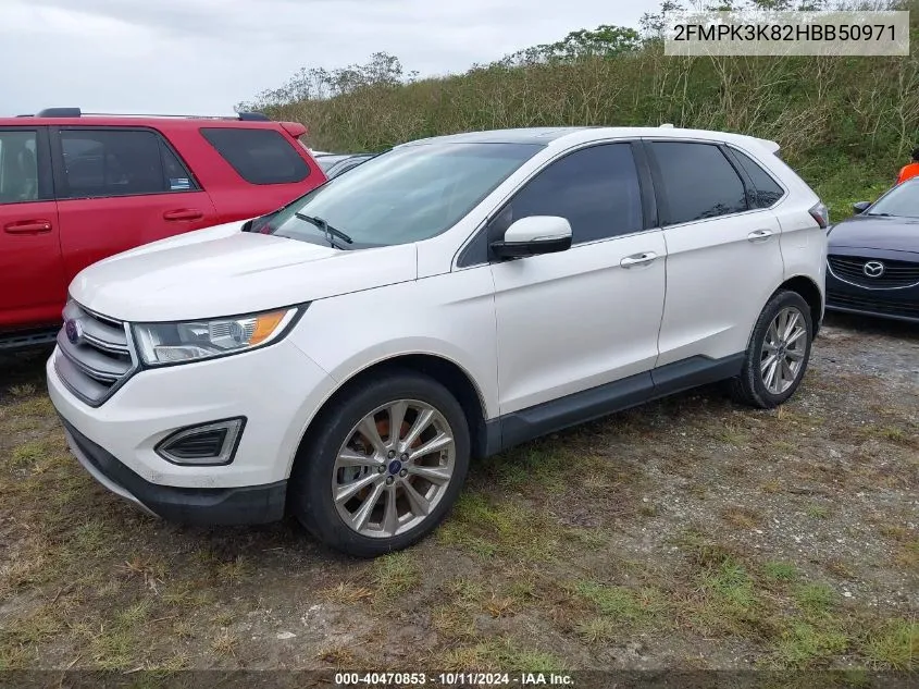 2017 Ford Edge Titanium VIN: 2FMPK3K82HBB50971 Lot: 40470853