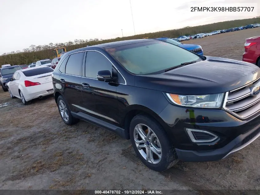 2017 Ford Edge Titanium VIN: 2FMPK3K98HBB57707 Lot: 40478702