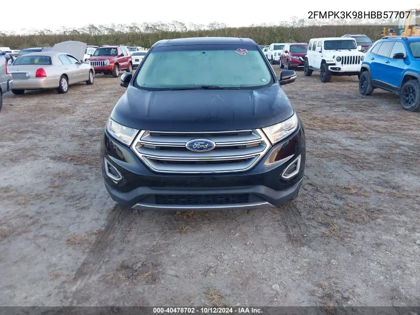 2017 Ford Edge Titanium VIN: 2FMPK3K98HBB57707 Lot: 40478702