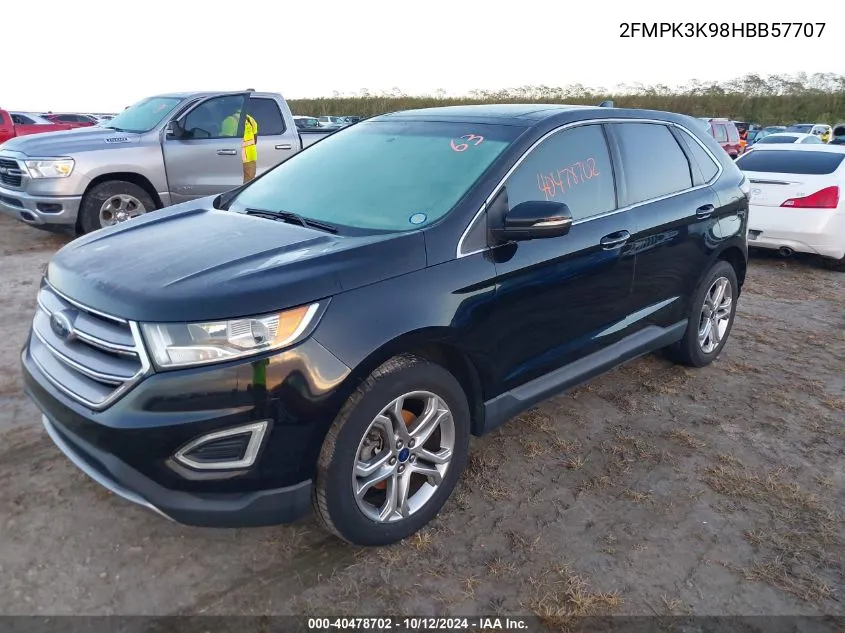 2017 Ford Edge Titanium VIN: 2FMPK3K98HBB57707 Lot: 40478702