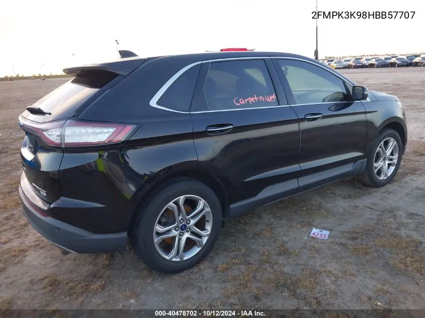 2017 Ford Edge Titanium VIN: 2FMPK3K98HBB57707 Lot: 40478702