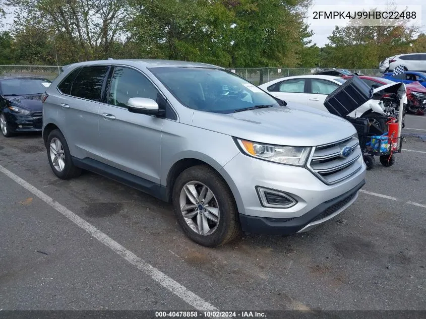 2017 Ford Edge Sel VIN: 2FMPK4J99HBC22488 Lot: 40478858