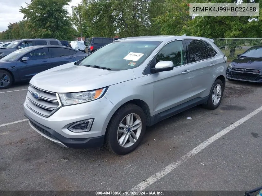 2017 Ford Edge Sel VIN: 2FMPK4J99HBC22488 Lot: 40478858