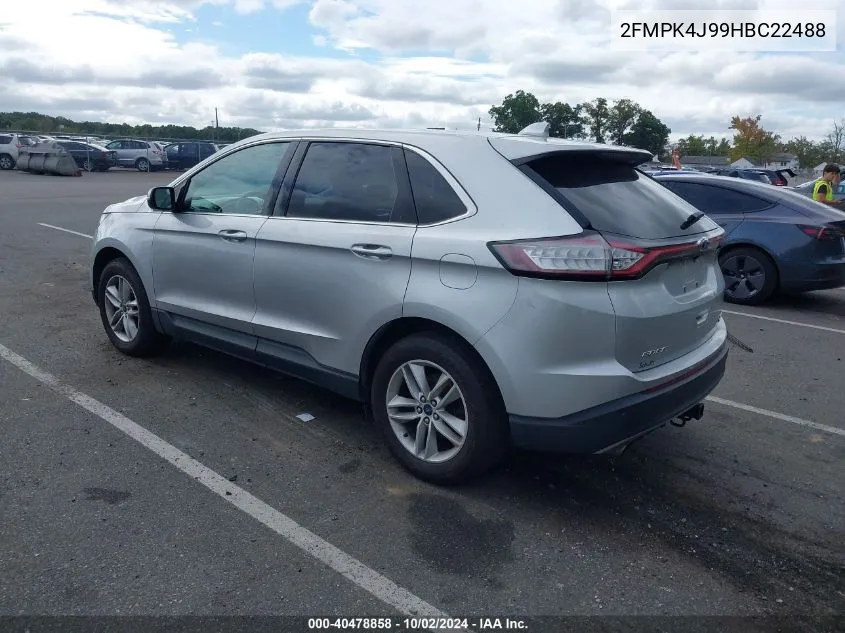 2017 Ford Edge Sel VIN: 2FMPK4J99HBC22488 Lot: 40478858