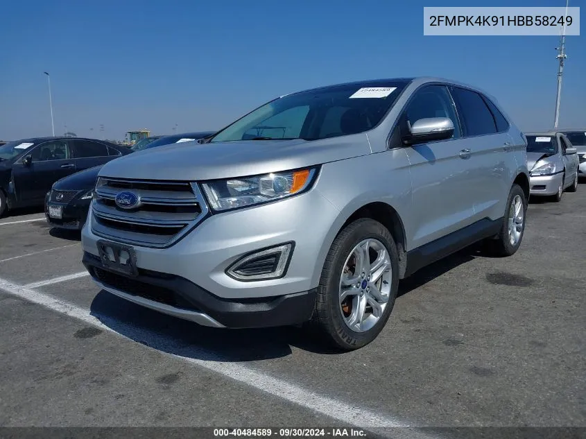 2017 Ford Edge Titanium VIN: 2FMPK4K91HBB58249 Lot: 40484589