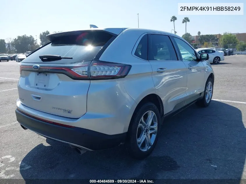 2017 Ford Edge Titanium VIN: 2FMPK4K91HBB58249 Lot: 40484589