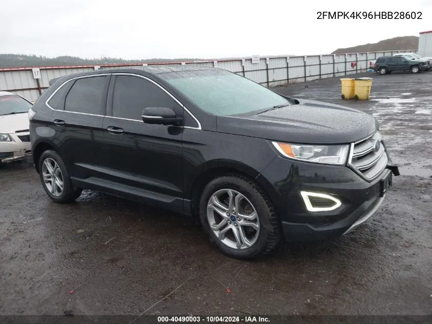 2017 Ford Edge Titanium VIN: 2FMPK4K96HBB28602 Lot: 40490003