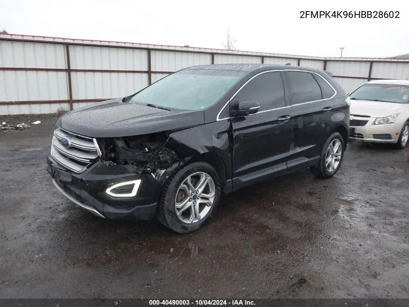 2017 Ford Edge Titanium VIN: 2FMPK4K96HBB28602 Lot: 40490003