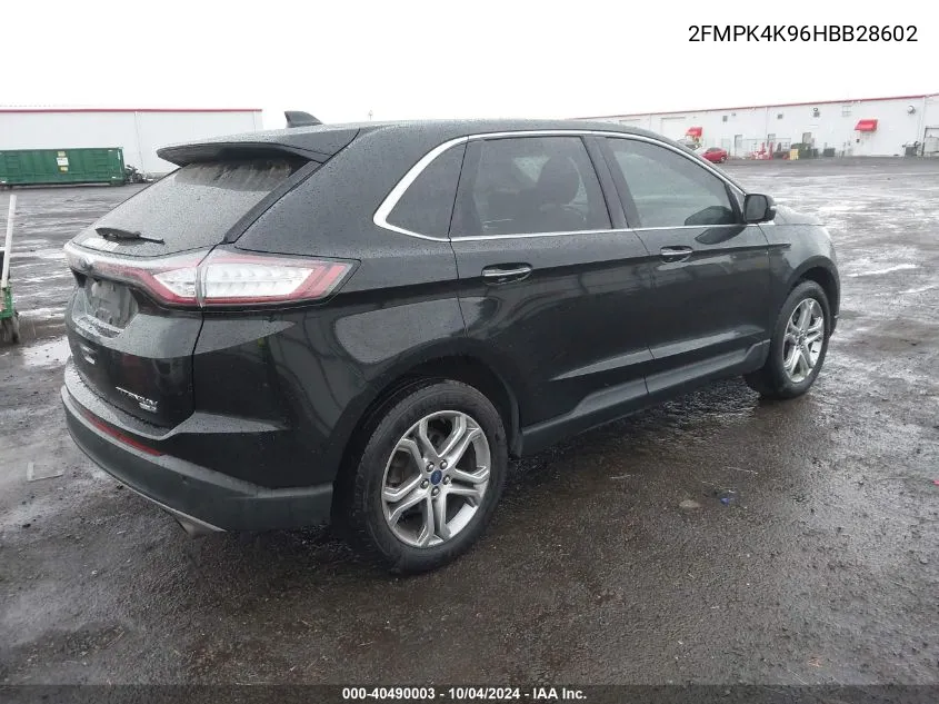 2017 Ford Edge Titanium VIN: 2FMPK4K96HBB28602 Lot: 40490003