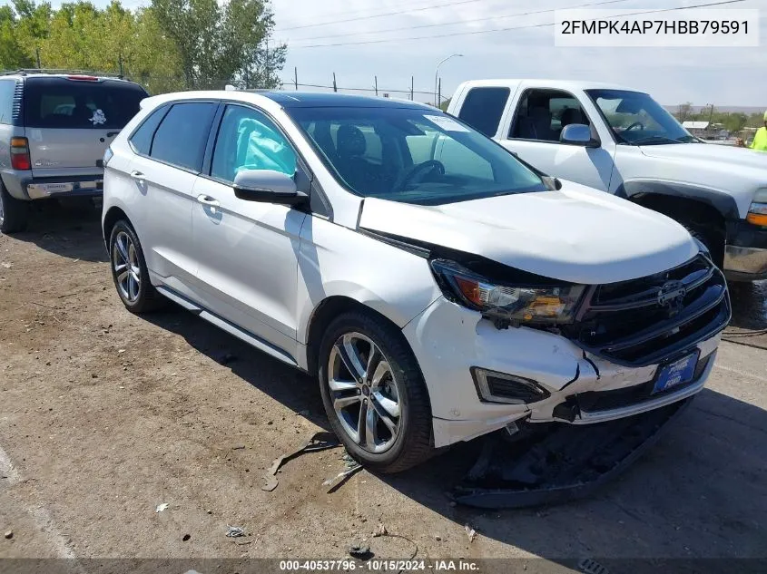 2017 Ford Edge Sport VIN: 2FMPK4AP7HBB79591 Lot: 40537796