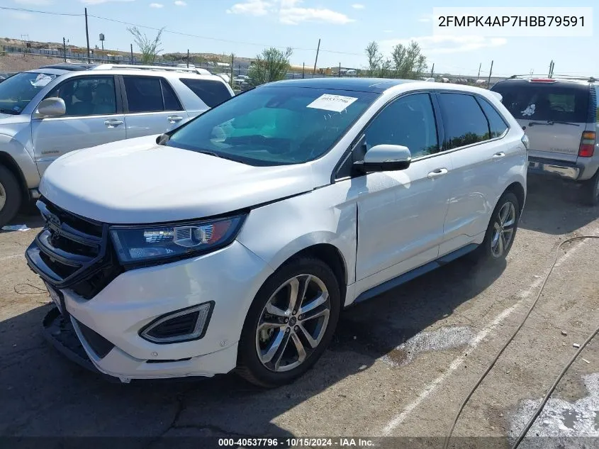 2017 Ford Edge Sport VIN: 2FMPK4AP7HBB79591 Lot: 40537796