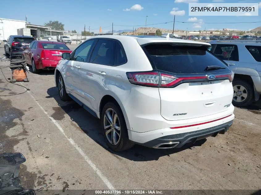 2017 Ford Edge Sport VIN: 2FMPK4AP7HBB79591 Lot: 40537796