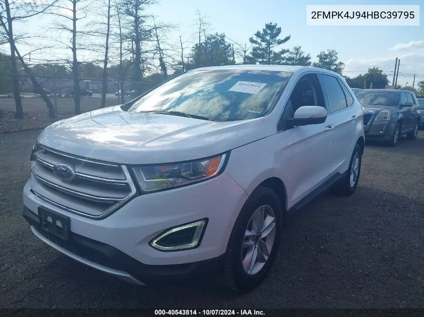 2017 Ford Edge Sel VIN: 2FMPK4J94HBC39795 Lot: 40543814