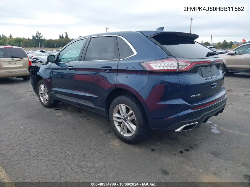 2017 Ford Edge Sel VIN: 2FMPK4J80HBB11562 Lot: 40554799