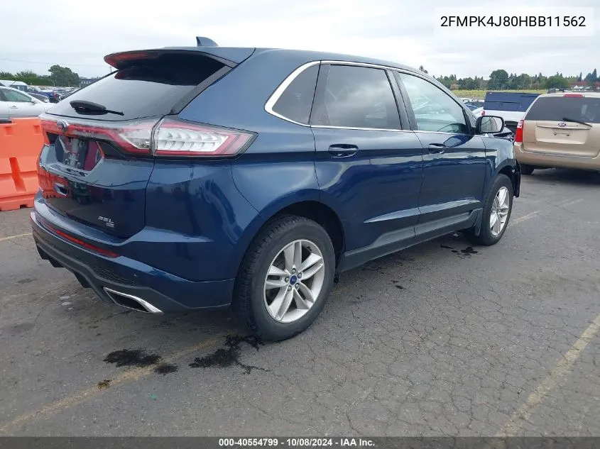 2017 Ford Edge Sel VIN: 2FMPK4J80HBB11562 Lot: 40554799