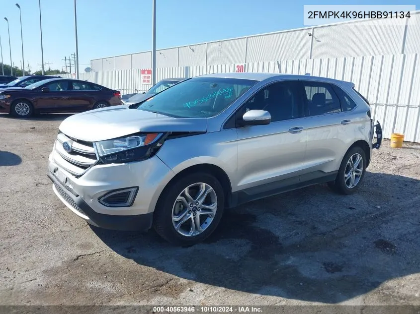 2017 Ford Edge Titanium VIN: 2FMPK4K96HBB91134 Lot: 40563946