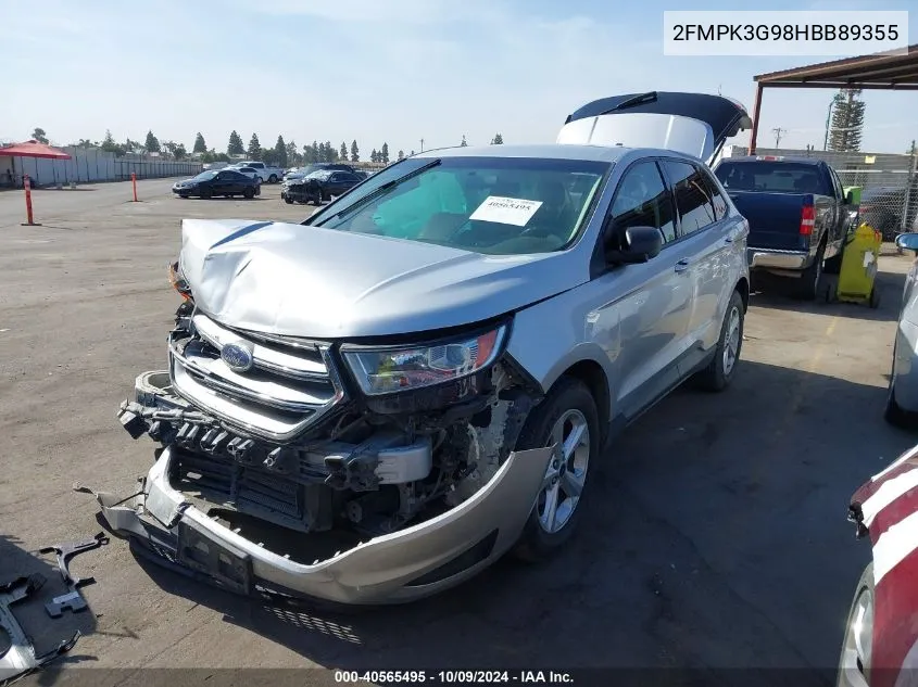 2017 Ford Edge Se VIN: 2FMPK3G98HBB89355 Lot: 40565495