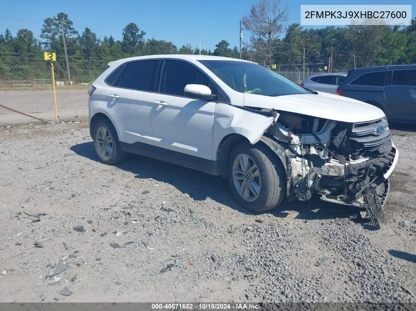 2017 Ford Edge Sel VIN: 2FMPK3J9XHBC27600 Lot: 40571652