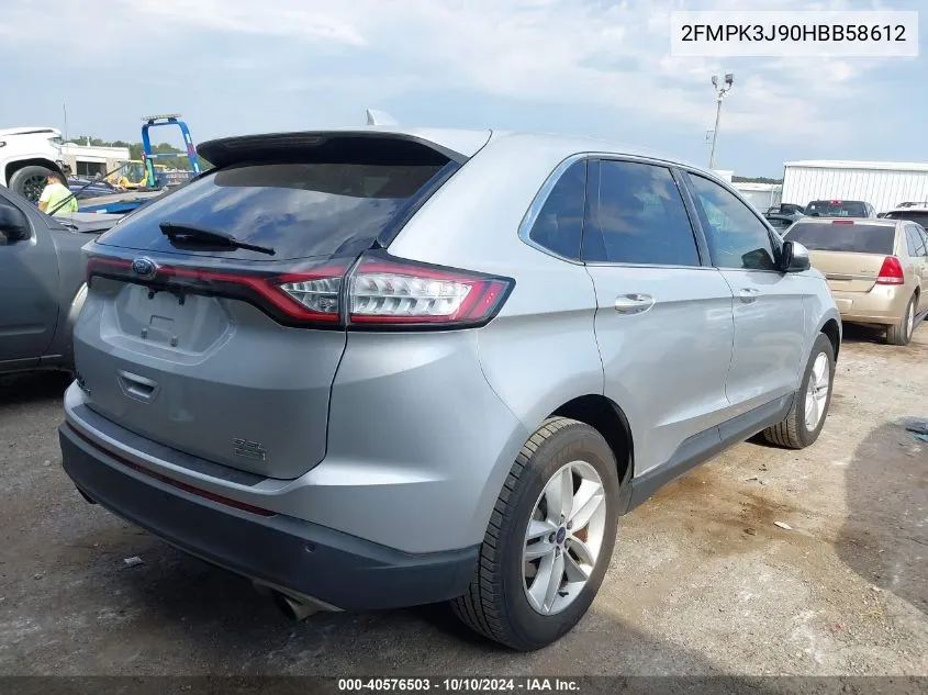 2017 Ford Edge Sel VIN: 2FMPK3J90HBB58612 Lot: 40576503