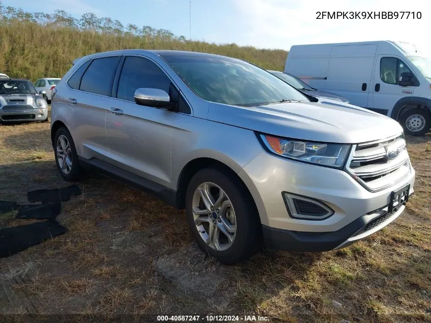 2017 Ford Edge Titanium VIN: 2FMPK3K9XHBB97710 Lot: 40587247