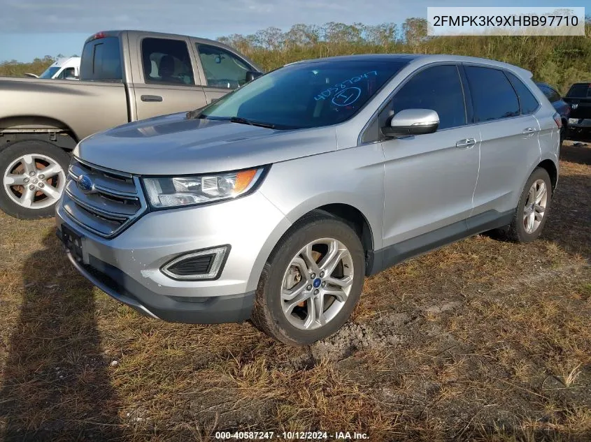 2017 Ford Edge Titanium VIN: 2FMPK3K9XHBB97710 Lot: 40587247