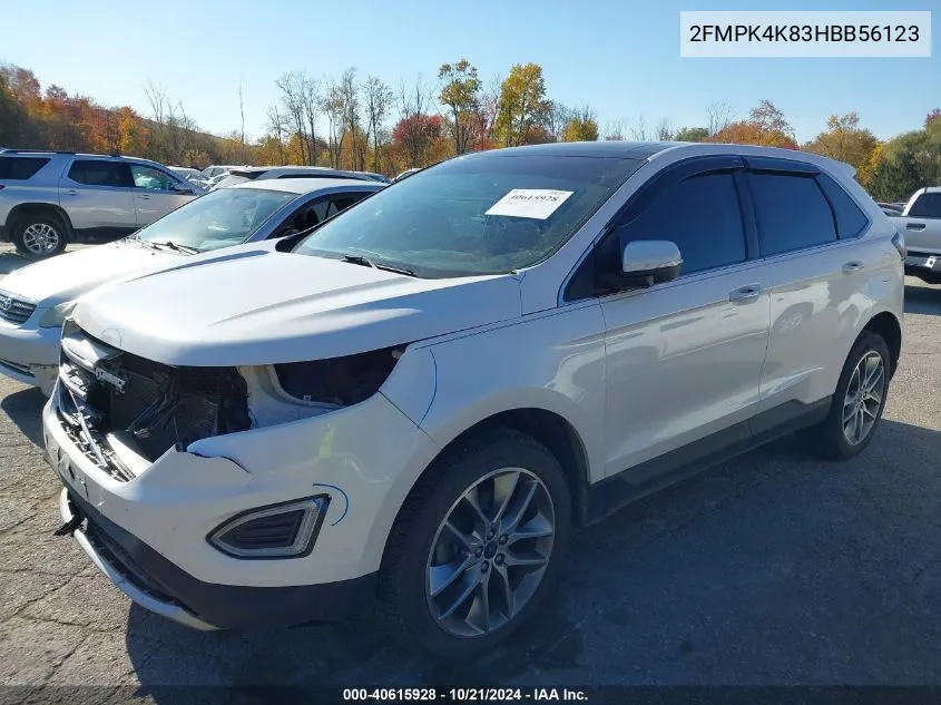 2017 Ford Edge Titanium VIN: 2FMPK4K83HBB56123 Lot: 40615928