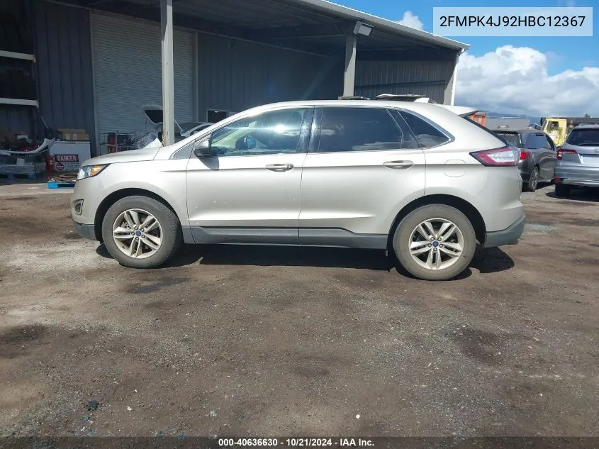 2017 Ford Edge Sel VIN: 2FMPK4J92HBC12367 Lot: 40636630