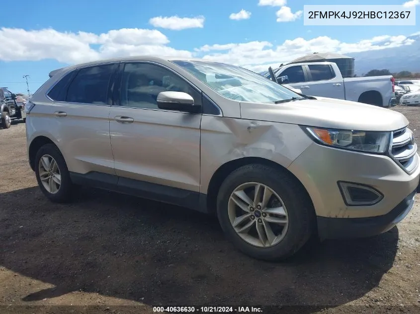 2017 Ford Edge Sel VIN: 2FMPK4J92HBC12367 Lot: 40636630