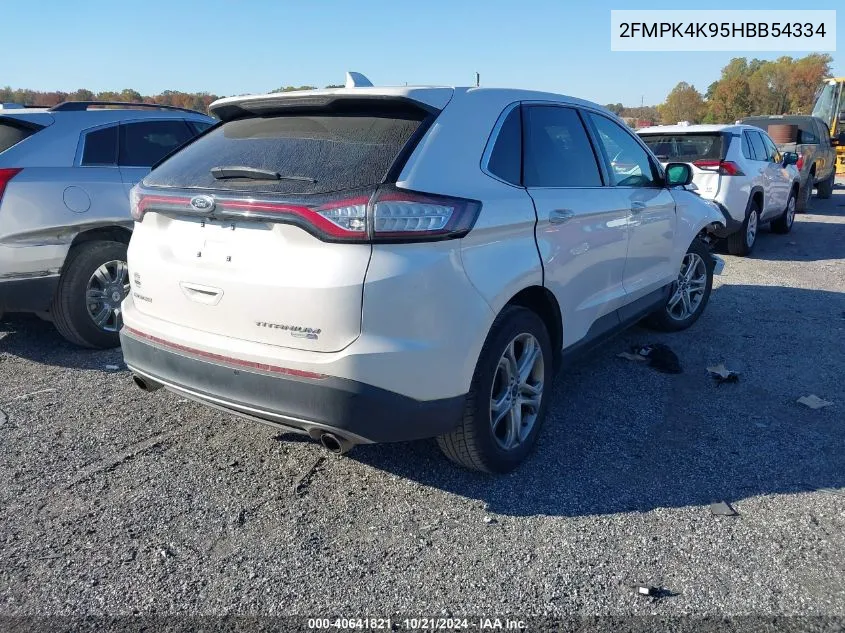 2017 Ford Edge Titanium VIN: 2FMPK4K95HBB54334 Lot: 40641821