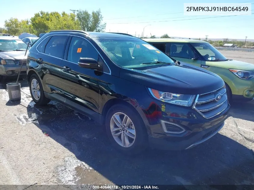 2017 Ford Edge Sel VIN: 2FMPK3J91HBC64549 Lot: 40646778