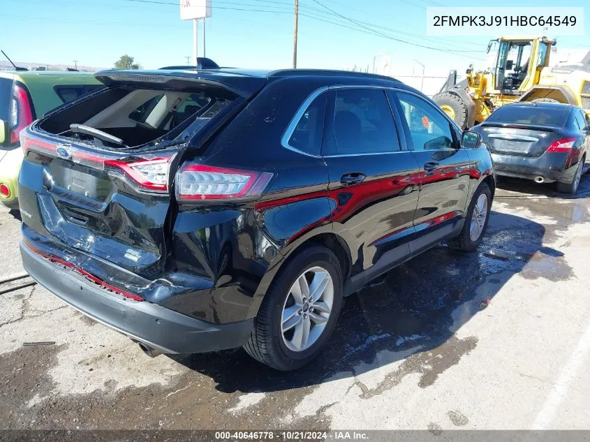 2017 Ford Edge Sel VIN: 2FMPK3J91HBC64549 Lot: 40646778