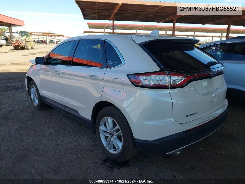 2017 Ford Edge Sel VIN: 2FMPK3J87HBC65521 Lot: 40655974