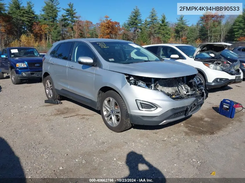 2017 Ford Edge Titanium VIN: 2FMPK4K94HBB90533 Lot: 40662786